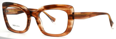 GIGI STUDIOS Elia 6730/0 Brown Womens Semi Cat Eye Full Rim Eyeglasses 51-20-140
