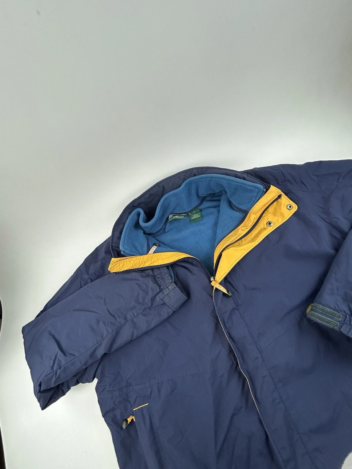 LL Bean Mens SZ XL VTG Blue Two Layer Liner Fleece Winter Coat Jacket