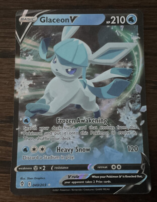 pokemon card 040 203 Glaceon V - 040/203 - Ultra Rare - Sword & Shield Weakness / Resistance / Retreat Cost Glaceon V 040/203 Evolving Skies