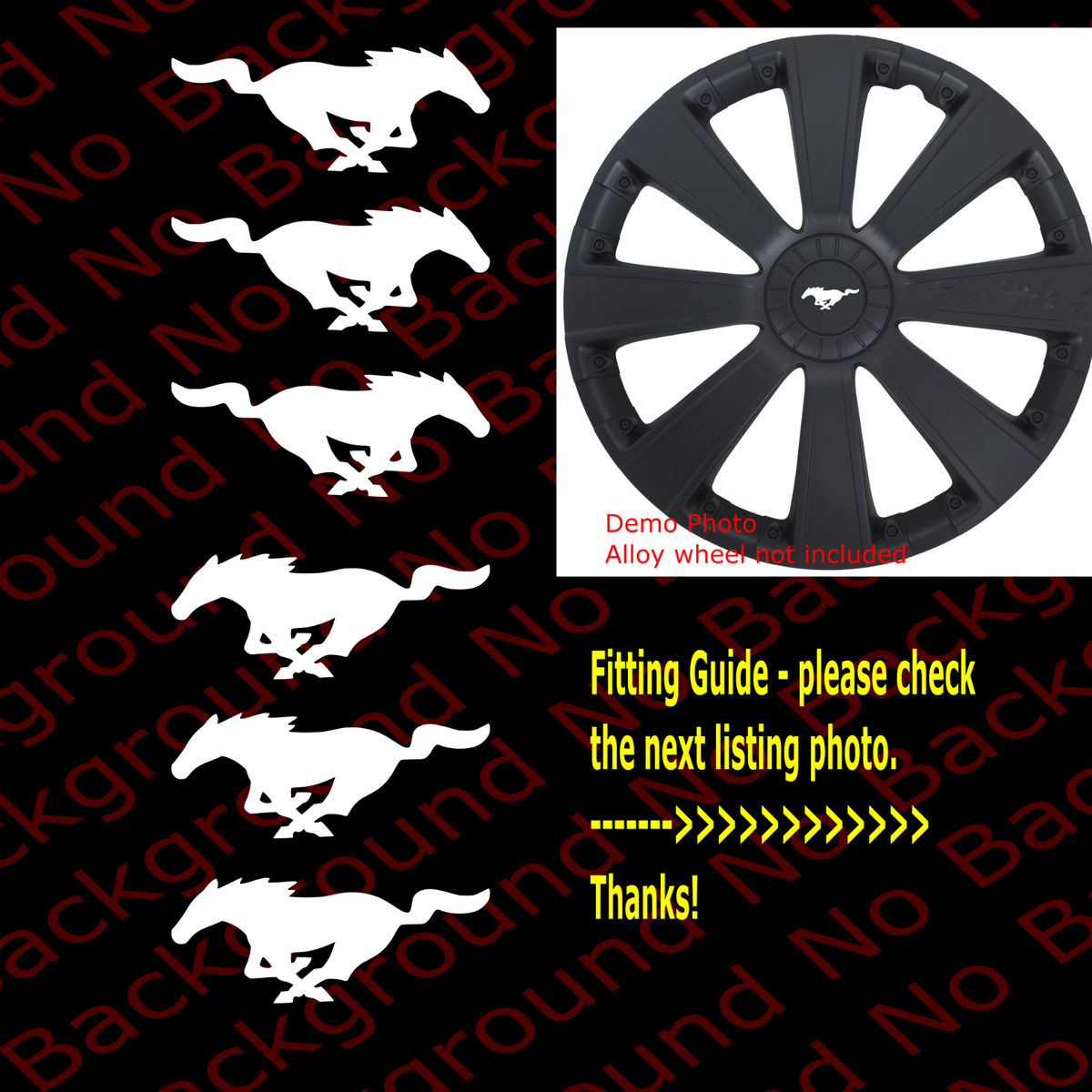 Pair Of Running Wild Horse Vinyl Decals – Silver Die Cut, Custom Size/Color, Oracal 651, Made To Order