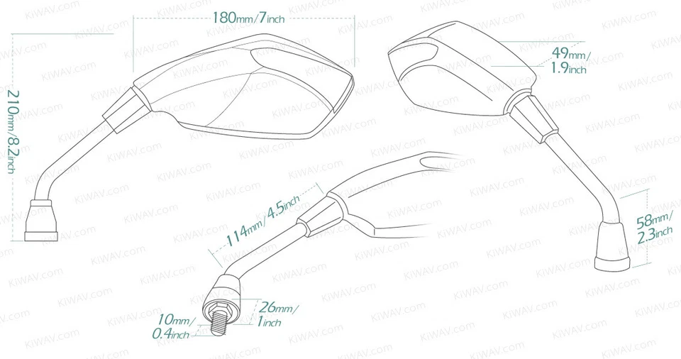 sand blast chrome mirrors LED turn signals emark for SUZUKI BANDIT gs400 sv 1250 - Image 2 of 4