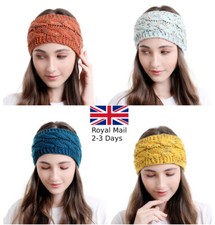 Women Ladies Winter Crochet Knit Knitted Soft Hat Headband Headwrap Ear Band