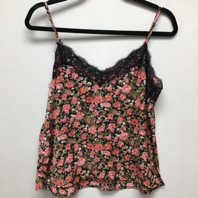 #ad Bp. Womens Camisole Cami Top Multicolor Floral Sleeveless V Neck Lace Trim M New $3.09
