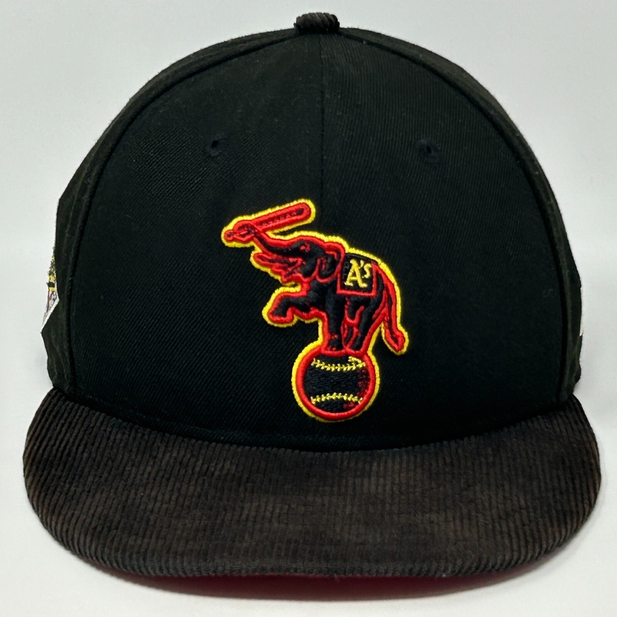 New Era 59Fifty Fitted Cap - Oakland Athletics Black On Black MLB Hat, Size 7 3/8 - View #8