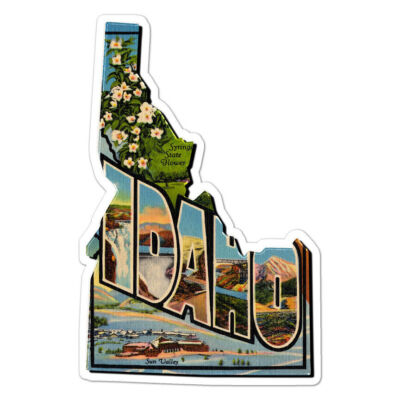 Vintage Idaho Map Sticker Decal