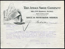 BOSTON ~ THE ATLAS SHOE CO. ~ ILLUS. MAP of N...