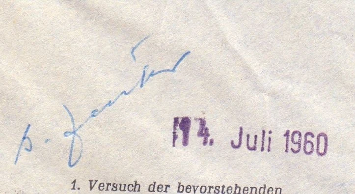 3 Raketenpost-Belege - Zucker E.R.1 Rakete 1960 mit 2 original Autogrammen (846) - Bild 4 von 4