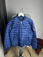 Giubbotto Bomber Piumino PRADA Milano Blu Uomo Taglia M Leggero Tampone Zip Up