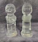Vintage FENTON Crystal Figurines Kissing Boy & Girl Velvet Glass Satin Set of 2  — photo 2