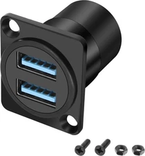 XMSJSIY USB 3.0 Panel Threaded Fixed Mount Adapter Dual Type-A Panel... 