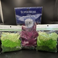 SuperMoss Ashland Reindeer Moss Green Fuchsia 1.7oz 50g Preserved Lot