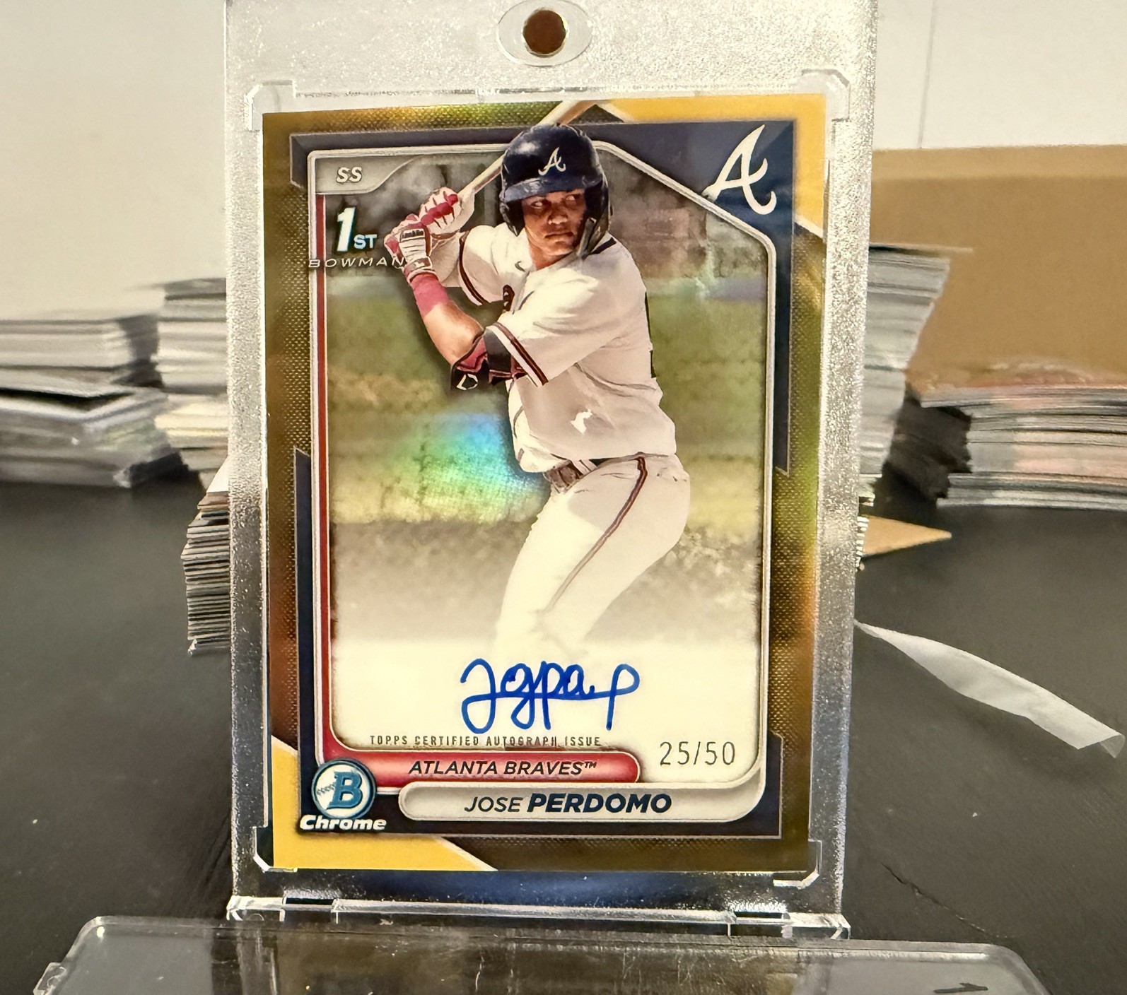 🔥 🔥 2024 Bowman Chrome Jose Perdomo Gold Refractor Auto /50 #CPA-JP🔥🔥