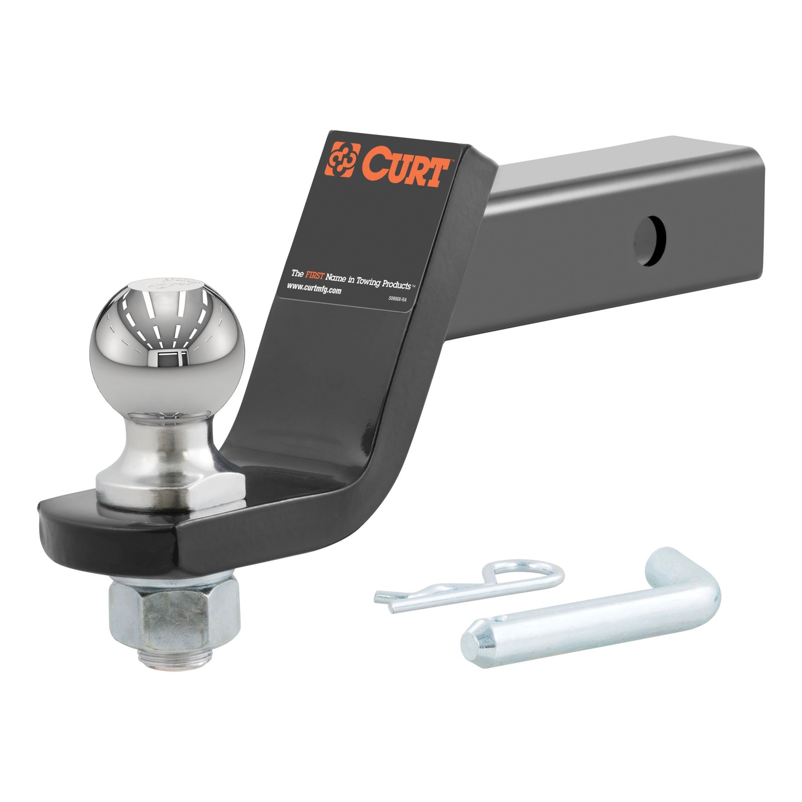 CURT Tow Package 2in Trailer Hitch, Wiring, #45056 Ball Mount Pin & Clip - 13252