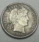 1911 Barber Dime Silver 10 Cents