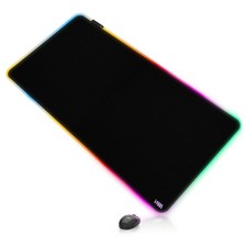 40" x 20" RGB Gaming Mouse Pad, XXL LED Desk Mat with 9 Light-Up Modes, Smoot...