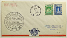 1942 Newfoundland Canada First Flight Airmail Cover Gander to Sydney Nova Scotia