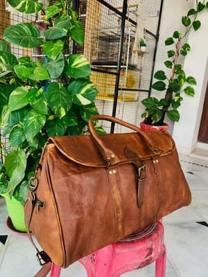 53.3cmX20.3cm Leder Seesack Reise Herren Gepäck Fitness Vintage Wochenende