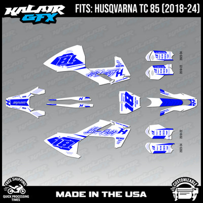 Graphics Kit for Husqvarna TC85 (2018-2024) Rebel Series - BLUE-SHIFT