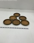 Brass Brown Cork Coasters Set Of 6 With Holder Vintage Style Home Decor — photo 1