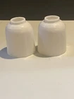 Vintage Small Ribbed White Milk Glass Shades Lot  of (2) Lamp Shades Fitters