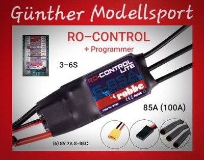 Robbe RO-CONTROL 6-85 LITE 3-6S-85(100A), + Programmer, 8745 Günther Modellsport