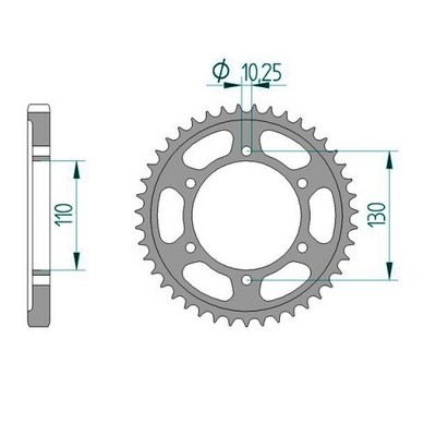 Stahl Kettenrad für Yamaha FZ1 1000 N 2009 RN16 2D1M 530er 45 Zähne