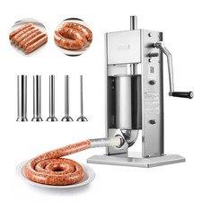 Manual Sausage Stuffer 3L 7LB Vertical Dual Speed Stainless Steel