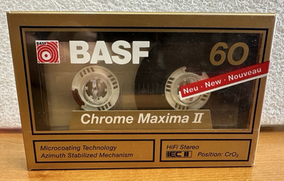 BASF Chrome Maxima II CrO2 60 Minute 1989 Blank Cassette Tape Hi Bias Germany