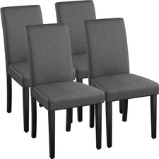 Upholstered Dining Chairs set of 4 High Back Fabric Modern Kitchen Chairs, Grey