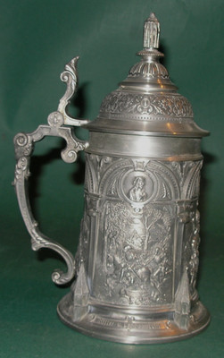 COLLECTABLE ZINN-GALERIE GERMAN ALBRECHT DURER PEWTER STEIN  8 1/2  HEIGHT