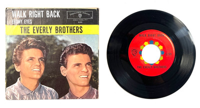 The Everly Brothers  WALK RIGHT BACK/EBONY EYES - '61  Warner Bros 45rpm PS  VG+