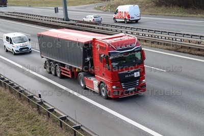 LKW Foto MAN TGX Kippanhänger Deutschland rot HUBER #l1oa