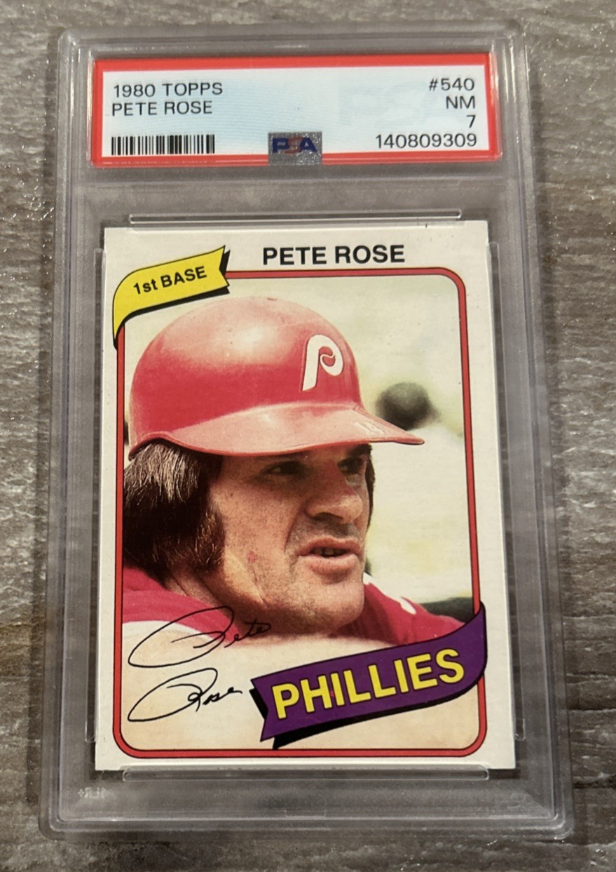 1980 Topps - #540 REDS Pete Rose PSA 7 NM