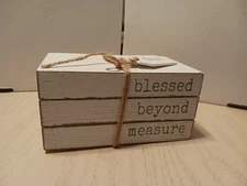 Blessed Beyond Measure - Farmhouse Rustic Home Decor - Distressed Wood Look