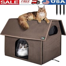 Large Waterproof Cat House Double Sided Cushion Easy Setup Pet Shelter New