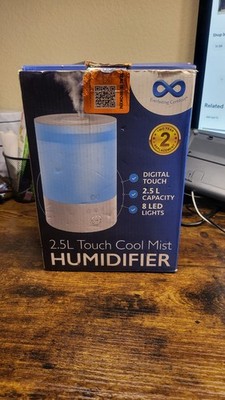 EVERLASTING COMFORT 2.5L Touch Cool Mist Humidifier   Open Box   LED Lights