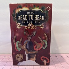 Set Of 2 Head To Head Inflatable Antler Ring Toss Holiday Christmas Game New