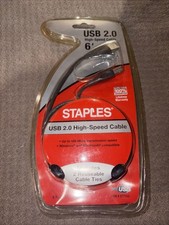 Staples USB 2.0 High Speed Printer Cable 6 ft - 20 Guage New in Original Package