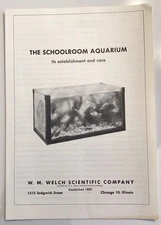 The School Room Aquarium Vintage 1957, 8 Page Booklet from Welch Scientific