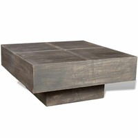 Vidaxl Couchtisch Dunkelbraun Quadratisch Massivholz Mango Neu