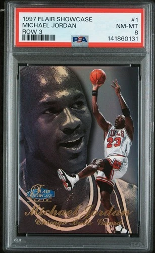 1997 Flair Showcase Row 3 #1 Michael Jordan Chicago Bulls HOF PSA 8 FRESH SLAB