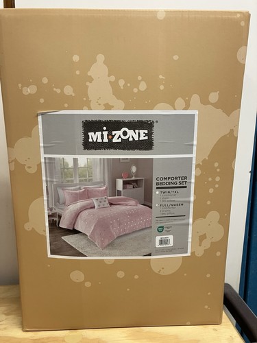 Set piumone Mi Zone. Rosa con cuori metallici. Full/Queen size - Foto 2 di 5