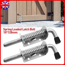 Spring Loaded Shoot Bolts X2 (Zinc Plated Drop Bolt Field Gate Stable Door)