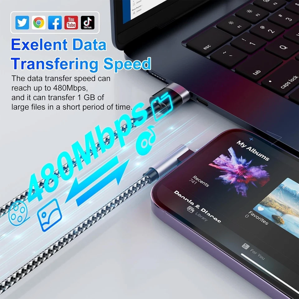 3 x iPhone Charger Fast For Apple Cable USB Lead 5 6 7 8 X XS XR SE 11 12 13 14 - Image 3 of 4