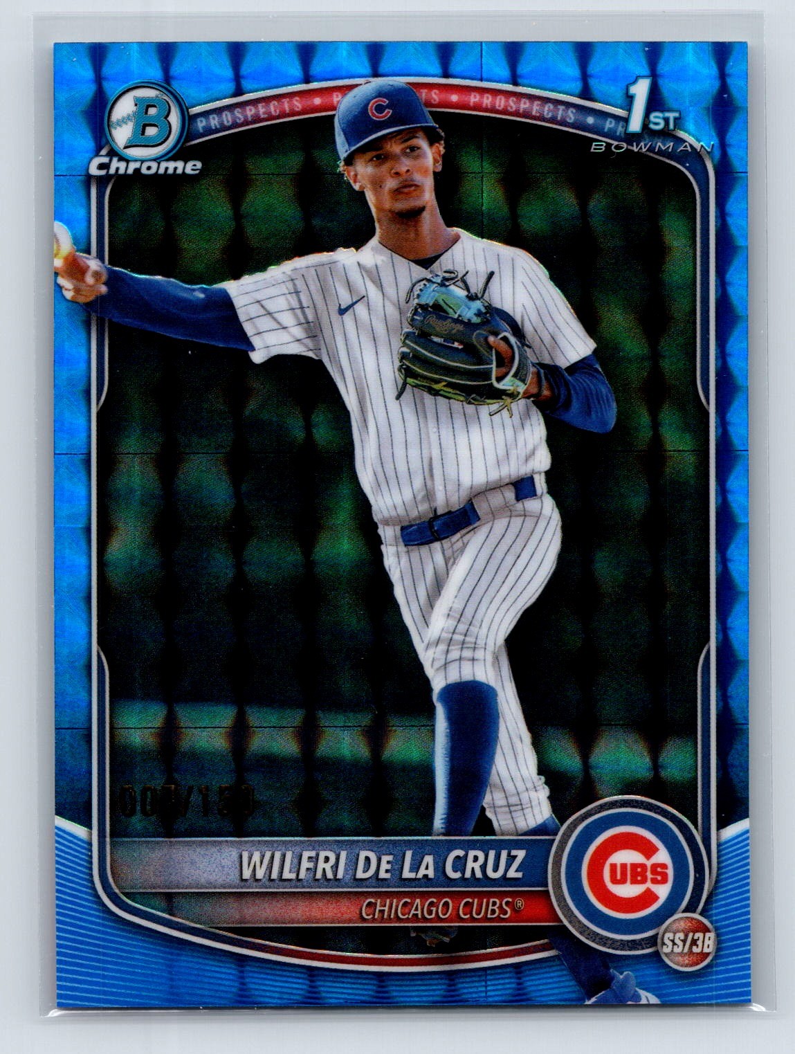 2025 Bowman Chrome Wilfri De La Cruz Blue Geometric /150 1st