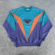 Vintage 90s Adidas Trefoil Logo Colorblock Crewneck Sweatshirt fits XL Men