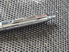 Paper Mate Vintage Double Heart Silvertone With Fine Line Ridges Ballpoint Pen 