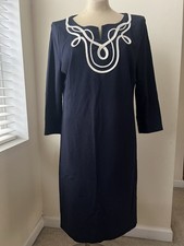 Talbots Women’s XLARGE Navy Blue Midi Dress VEUC