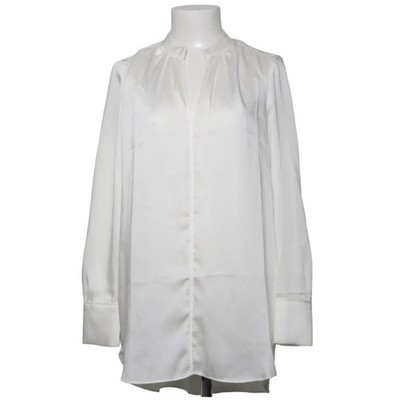 H&M, Bluse, Größe: M, Weiß, Einfarbig, Satin, Damen #kuM