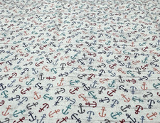 Multicolor Anchor Print Beige Cotton Fabric JoAnn BTHY 57